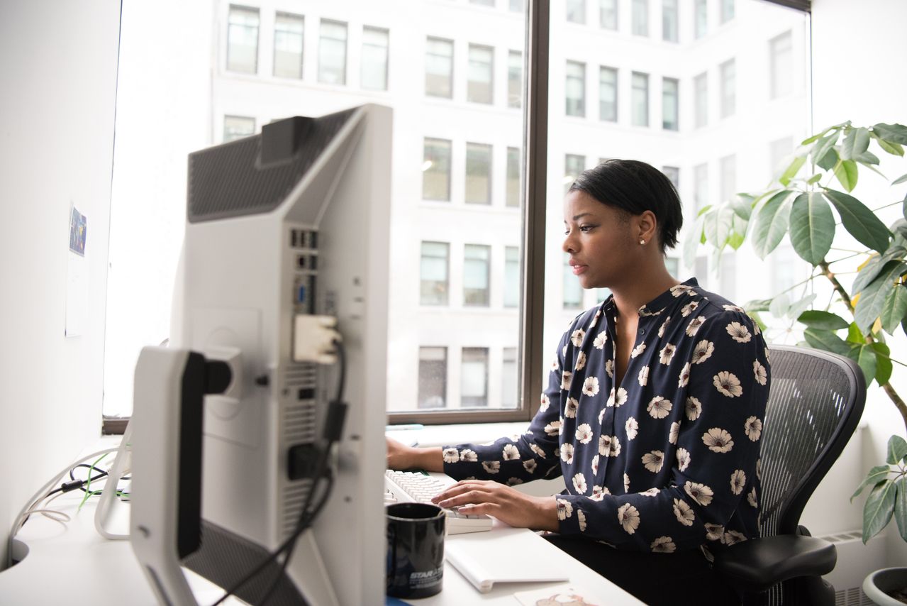 Employee searching for digital business documents